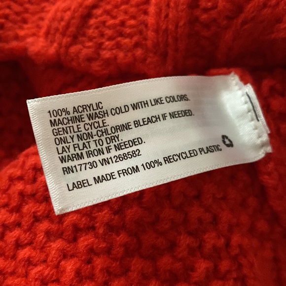 Ava & Viv Pom Pom Cable Knit Red Long Sweater - Picture 5 of 5